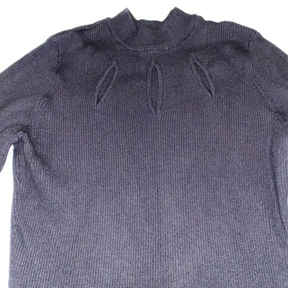 Candies Ribbed black sweater with bell sleeves